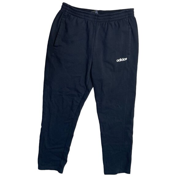 Adidas Men's Fleece Sweatpants Pull-On Elastic Waist Size L Large Black - Picture 1 of 8
